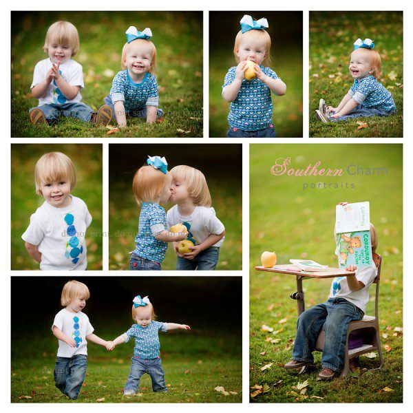 siblings playing together eating apples reading books knoxville photographer