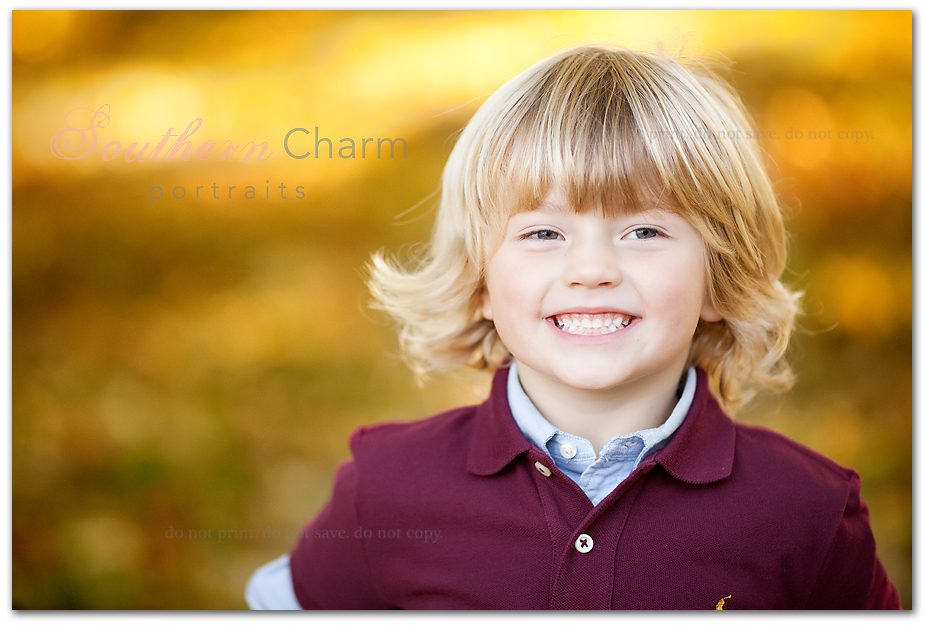 little boy with curls and sweet smile burgandy shirt collar undershirt