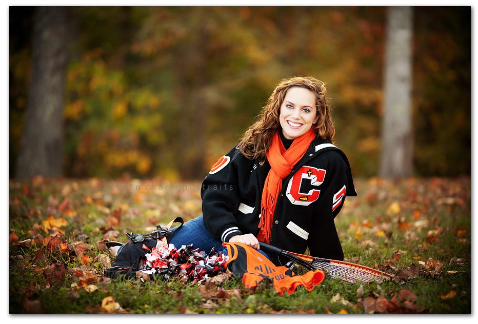 clinton high school tn letterman jacket and orange scarf beautiful young lady