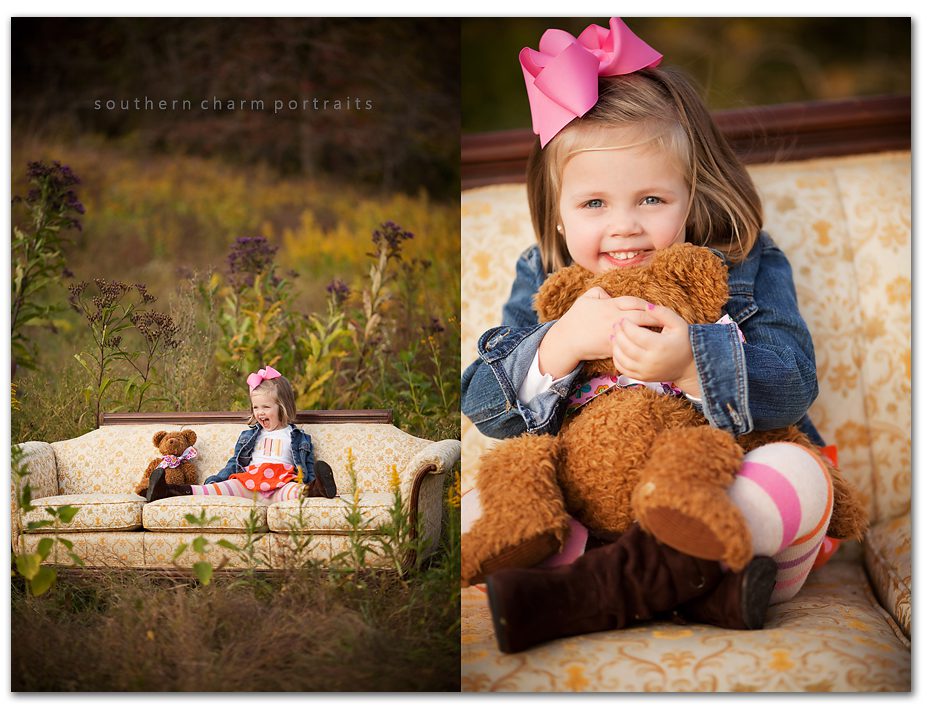 you have to love a little girl with her teddy bear.  big 'Bear hugs"