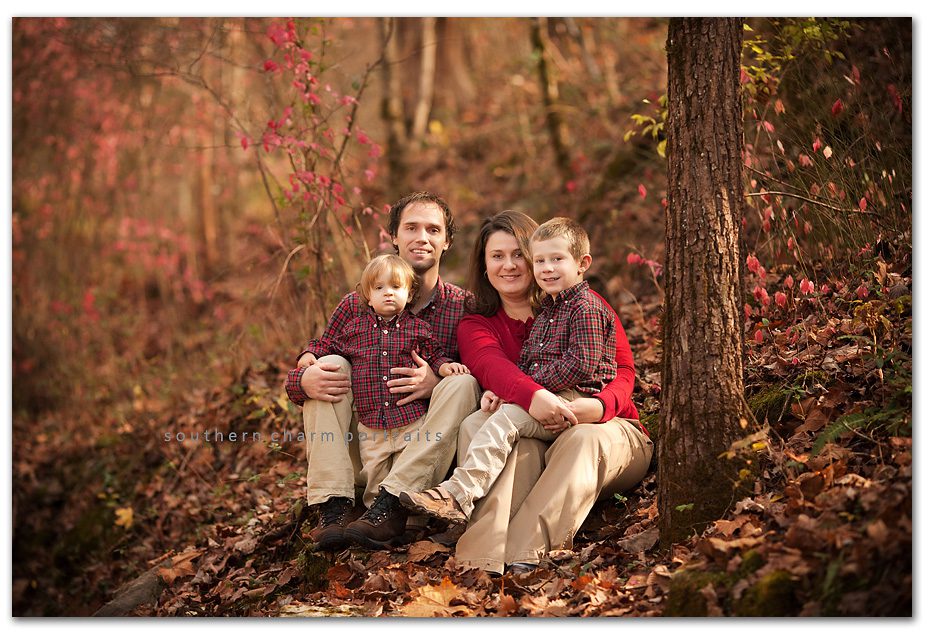 family fall pictures leaves reds browns and warm tones