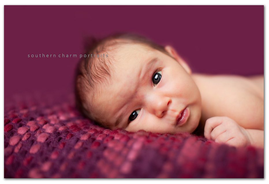 newborn wide awake image with blanket