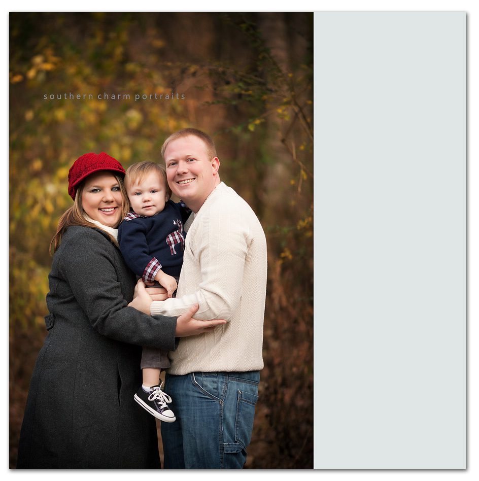 mother father and son fall portraits clothing like sweaters