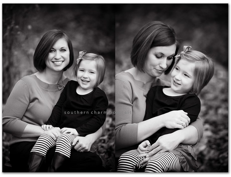 mother daughter portraits in black and white