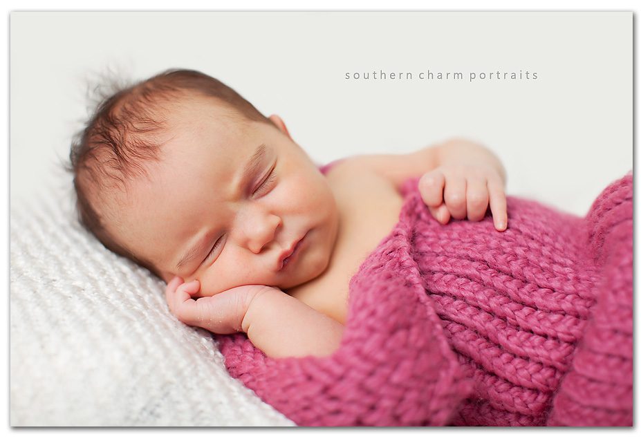 baby in knitted cocoon sleeping peacefully