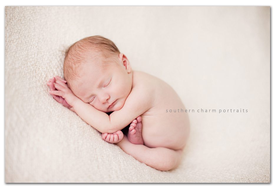 sleeping baby with ten little toes and fingers 
