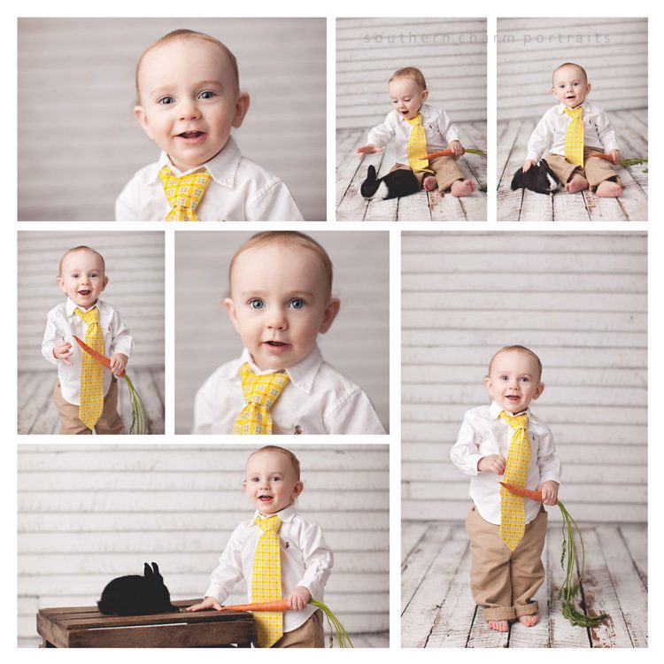 little boy with coordinating yellow polkadaisies tie