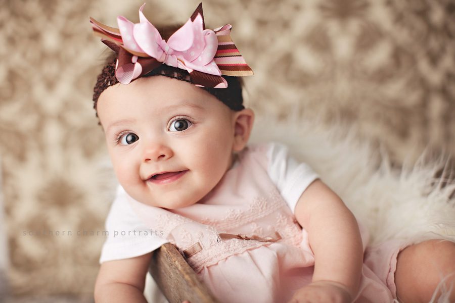 little girl with bow and headband