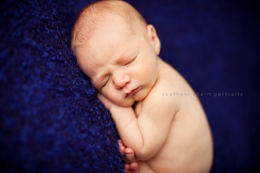 baby sleeping during portrait session with southern charm portraits
