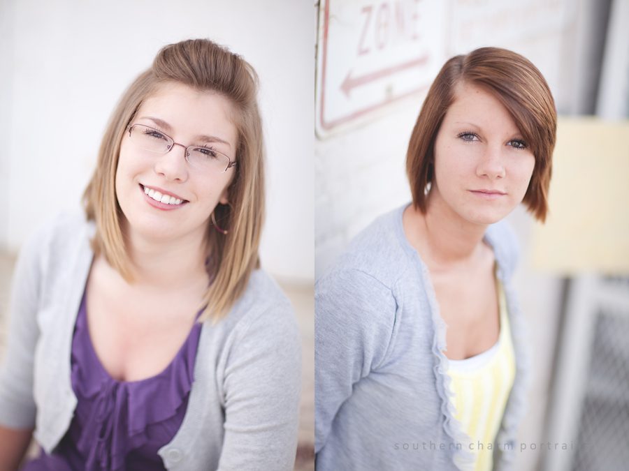 twin sisters at high school senior pictures shoot
